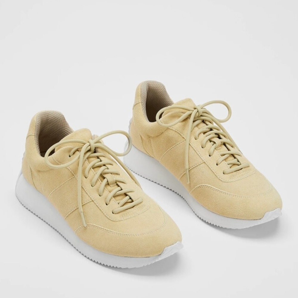 Eileen Fisher Women's Suede Lace-Up Sneakers Beige Size 10 New Comfortable - Picture 4 of 6